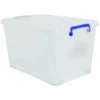 MSV Boite De Rangement Avec Roulettes PP Blanc Transparent 50L - Blanc