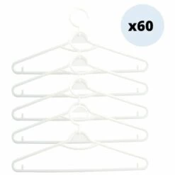 MSV Lot De 60 Cintres Blanc - Blanc