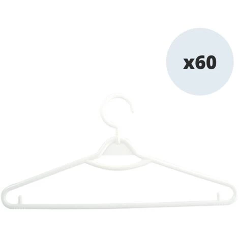 MSV Lot De 60 Cintres Blanc - Blanc 2 MSV Lot De 60 Cintres Blanc - Blanc – Image 2