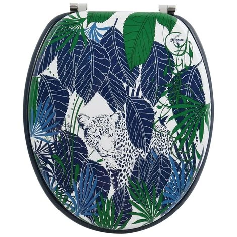 MSV Abattant WC MDF RAIN FOREST Bleu & Vert - Charnièers Inox - Bleu 1 MSV Abattant WC MDF RAIN FOREST Bleu & Vert - Charnièers Inox - Bleu