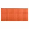 MSV Tapis Fond De Baignoire Antidérapant Caoutchouc QUADRO 36x76cm Orange - Orange