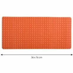 MSV Tapis Fond De Baignoire Antidérapant Caoutchouc QUADRO 36x76cm Orange - Orange -Promos MSV Magasin 35339706 4