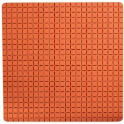 MSV Tapis Fond De Douche Antidérapant Caoutchouc QUADRO 54x54cm Orange - Orange