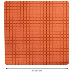 MSV Tapis Fond De Douche Antidérapant Caoutchouc QUADRO 54x54cm Orange - Orange -Promos MSV Magasin 35339720 4
