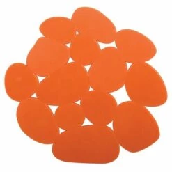 MSV Lot De 4 Tapis Antidérapants De Douche Ou Baignoire PVC GALETS 12x13cm Orange - Orange