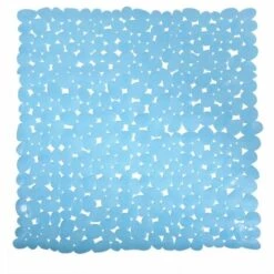 MSV Tapis Fond De Douche PVC GALETS 53x53cm Bleu Ciel - Bleu