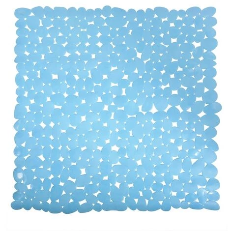 MSV Tapis Fond De Douche PVC GALETS 53x53cm Bleu Ciel - Bleu 1 MSV Tapis Fond De Douche PVC GALETS 53x53cm Bleu Ciel - Bleu