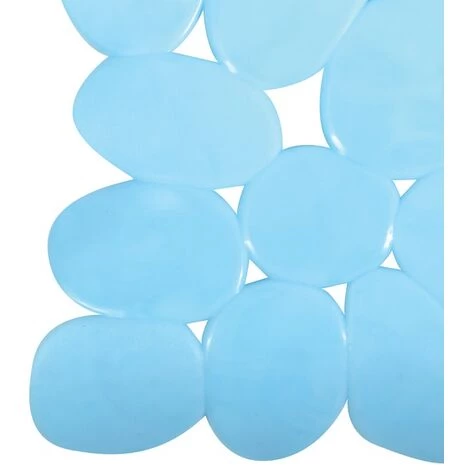 MSV Tapis Fond De Douche PVC GALETS 53x53cm Bleu Ciel - Bleu 3 MSV Tapis Fond De Douche PVC GALETS 53x53cm Bleu Ciel - Bleu – Image 3