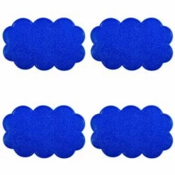MSV Lot De 4 Tapis Antiderapants De Douche Ou Baignoire PVC NUAGES 14,5x9cm Bleu Marine - Bleu -Promos MSV Magasin 35342658 3