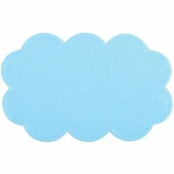 MSV Lot De 4 Tapis Antiderapants De Douche Ou Baignoire PVC NUAGES 14,5x9cm Bleu Ciel - Bleu