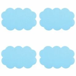 MSV Lot De 4 Tapis Antiderapants De Douche Ou Baignoire PVC NUAGES 14,5x9cm Bleu Ciel - Bleu -Promos MSV Magasin 35342659 3