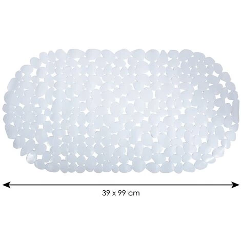 MSV Tapis Fond De Baignoire PVC GALETS 39x99cm Blanc - Blanc 2 MSV Tapis Fond De Baignoire PVC GALETS 39x99cm Blanc - Blanc – Image 2