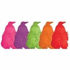 MSV Lot De 5 Stickers Figurines Antidérapantes De Douche Ou Baignoire Caoutchouc Pinguoins 9,2x15cm Multicolor - Multicolor