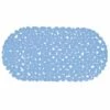 MSV Tapis Fond De Baignoire PVC GALETS 39x99cm Bleu Ciel - Bleu