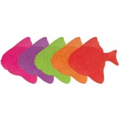 MSV Lot De 5 Stickers Figurines Antidérapantes De Douche Ou Baignoire Caoutchouc Poissons 16,5x16cm Multicolor - Multicolor