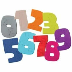 Promos MSV Magasin 14 MSV Lot De 10 Tapis Antiderapants De Douche Ou Baignoire Caoutchouc Chiffres Multicolor - Multicolor