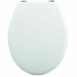 MSV Abattant WC MDF Blanc - Charnières Zinc - Blanc