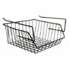 MSV Panier De Rangement Suspendu à étagère 30x27x16,5cm En Acier Noir Mat - Noir