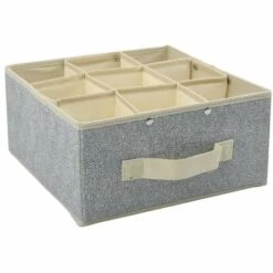 MSV Boite Tiroir De Rangement Microaérée Et Respirant Avec 9 Compartiments Gris - Gris