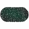 MSV Tapis Fond De Baignoire PVC GALETS 35x68cm Vert Foncé