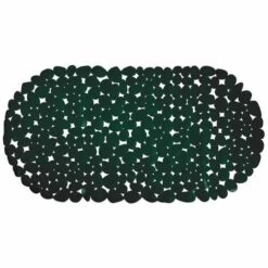 MSV Tapis Fond De Baignoire PVC GALETS 35x68cm Vert Foncé