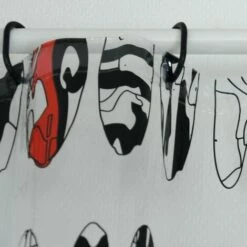 MSV Rideau De Douche Polyester GRAPHIC DESIGN 180x180cm Multicolor - Anneaux Inclus - Multicolor -Promos MSV Magasin 38716610 3