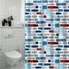 MSV Rideau De Douche Polyester LABELS 180x200cm QUALITÉ PREMIUM Multicolor - Multicolor