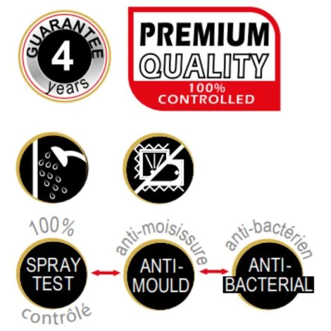 MSV Rideau De Douche Polyester LABELS 180x200cm QUALITÉ PREMIUM Multicolor - Multicolor 2 MSV Rideau De Douche Polyester LABELS 180x200cm QUALITÉ PREMIUM Multicolor - Multicolor – Image 2