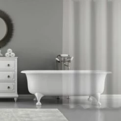 MSV Rideau De Douche PVC 180x200cm Transparent - Transparent