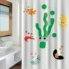 MSV Rideau De Douche Polyester SEA LIFE 180x200cm QUALITÉ PREMIUM Multicolor - Multicolor
