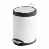 MSV Poubelle à Pédale Inox 12L Blanc - Blanc