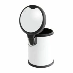 MSV Poubelle à Pédale Inox 12L Blanc - Blanc -Promos MSV Magasin 38937052 3