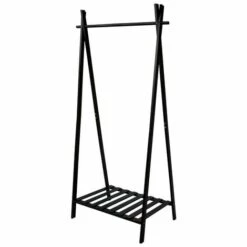 MSV Portant Bambou Avec étagère Bambou MIA Noir - Noir