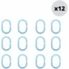MSV Lot De 12 Anneaux Pour Rideaux De Douche Bleu Clair - Bleu