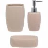 MSV Ensemble 3 Accessoires De Salle De Bain Céramique CLASSIC Beige - Beige
