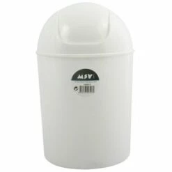 MSV - Poubelle Plastique Ronde 7l Sdb Blanc