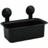 MSV Etagère De Douche à Ventouses PVC Noir Mat - Noir