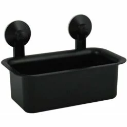 MSV Etagère De Douche à Ventouses PVC Noir Mat - Noir