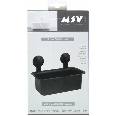 MSV Etagère De Douche à Ventouses PVC Noir Mat - Noir 2 MSV Etagère De Douche à Ventouses PVC Noir Mat - Noir – Image 2