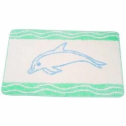 MSV Tapis De Bain Acrylique Avec Semelle En Latex 50x80cm Bleu & Blanc - Bleu