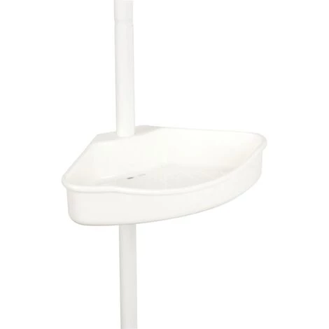 MSV Etagère De Douche D'angle Auto-portée 125-245cm Blanc Telescopique - Sans Perçage - 4 Tablettes - Blanc 2 MSV Etagère De Douche D'angle Auto-portée 125-245cm Blanc Telescopique - Sans Perçage - 4 Tablettes - Blanc – Image 2
