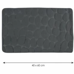 MSV Tapis De Bain Microfibre PEBBLE 40x60cm Gris Foncé - Gris -Promos MSV Magasin 44260420 4