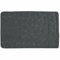 MSV Tapis De Bain Microfibre PEBBLE 50x80cm Gris Foncé - Gris
