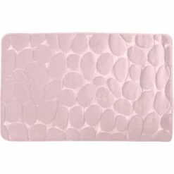 MSV Tapis De Bain Microfibre PEBBLE 50x80cm Rose Pastel - Rose