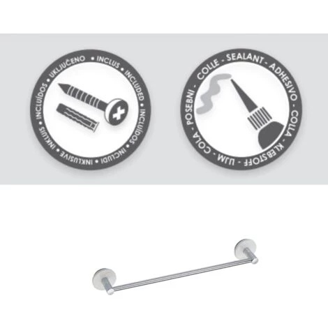 MSV Porte Serviettes Mural En Zinc MALTA - Gris 2 MSV Porte Serviettes Mural En Zinc MALTA - Gris – Image 2