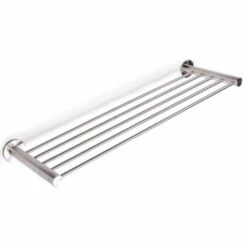 MSV Porte Serviettes étagère Mural En Inox SIWA Brossé - Gris