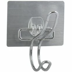 MSV Porte Serviettes Mural Sans Perçage Acier Finition Inox - Gris