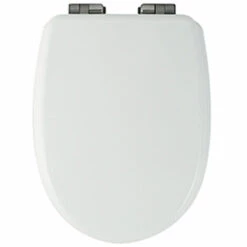 MSV Siège De Bain De MDF Blanc Fermeture Lente Avec Charnières En Acier Inoxydable, Propre