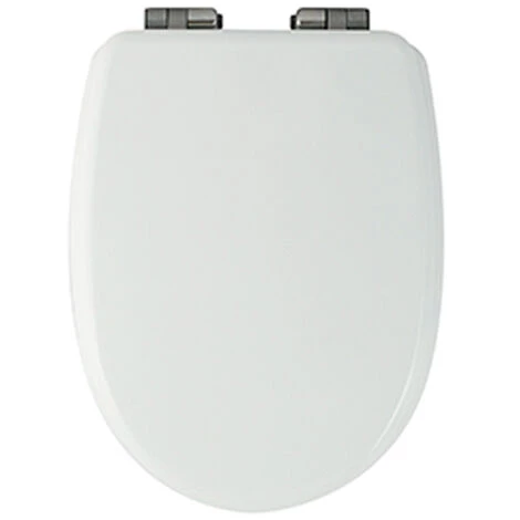 MSV Siège De Bain De MDF Blanc Fermeture Lente Avec Charnières En Acier Inoxydable, Propre 1 MSV Siège De Bain De MDF Blanc Fermeture Lente Avec Charnières En Acier Inoxydable, Propre