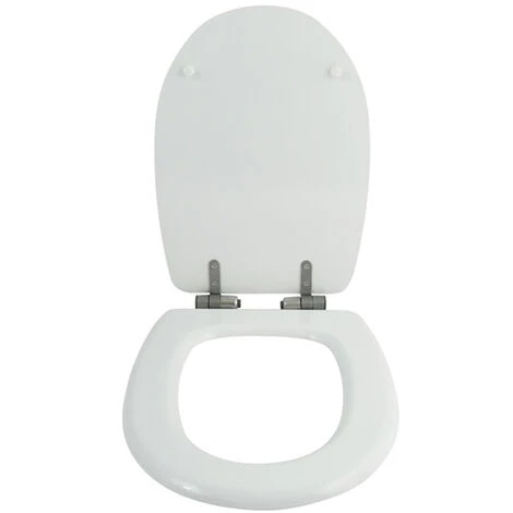 MSV Siège De Bain De MDF Blanc Fermeture Lente Avec Charnières En Acier Inoxydable, Propre 5 MSV Siège De Bain De MDF Blanc Fermeture Lente Avec Charnières En Acier Inoxydable, Propre – Image 5